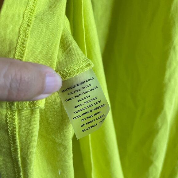 Ann Taylor Tee Shirt Top Yellow Womens Size L V Neck Cap Sleeve - Picture 3 of 4